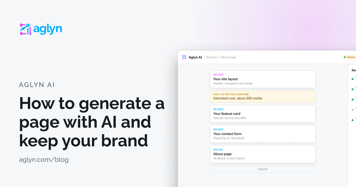 How to generate a page with AI and keep your brand